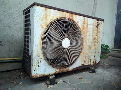 old, rusty air conditioning unit
