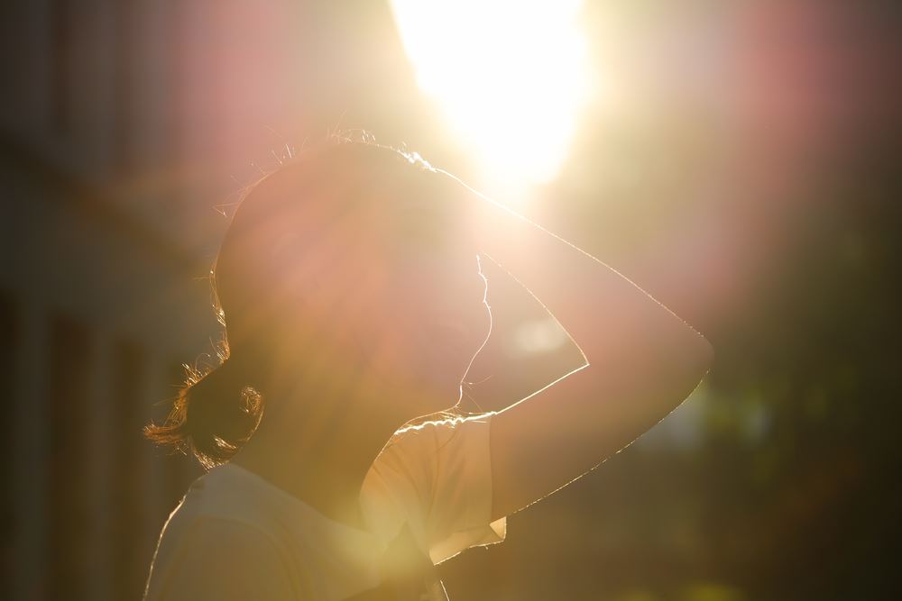 girl in sunflare